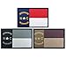 QQSD North Carolina Flag Patch Tactical Hook and Loop Fastener Patch, 3 Pack