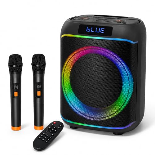 QAU Portable 80W Outdoor Speaker with RGB Lights
