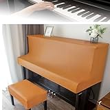 Aufrechte Klavierhülle, Ledermaterial, halbe Haube, leicht zu demontieren, passend für Klaviere mit einer Länge von 140–160 cm, Höhe 112–135 cm, mehrere Farboptionen