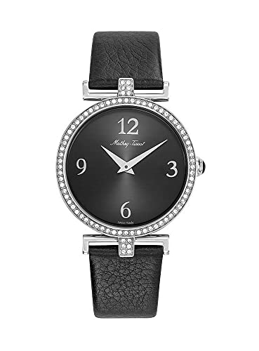 Montre analogique Gaia Mathey-Tissot en cuir véritable, le cadeau argenté idéal pour marquer un moment