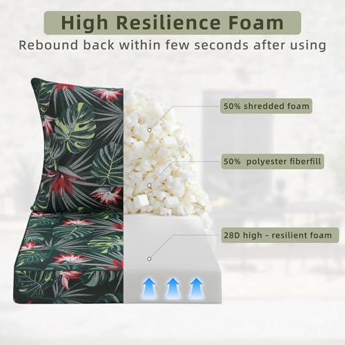 Image of Favoyard Outdoor Deep Seat Patio Cushions Set, 24 inch x 24 inch, Rainproof, Garden