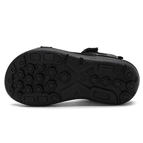 Kulebear Kids Boys Summer Sports Sandals Hiking Beach Outdoor Open Toe Sports Sandals For Kids Black/Grey 3 Little Kid thumb #3