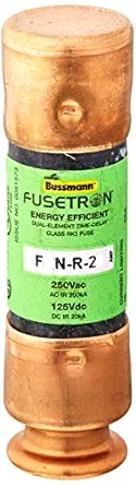 Bussmann BP/FRN-R-20 20 Amp Fusetron Dual Element Time-Delay Current Limiting Class RK5 Fuse, 250V Carded UL Listed, 2-Pack