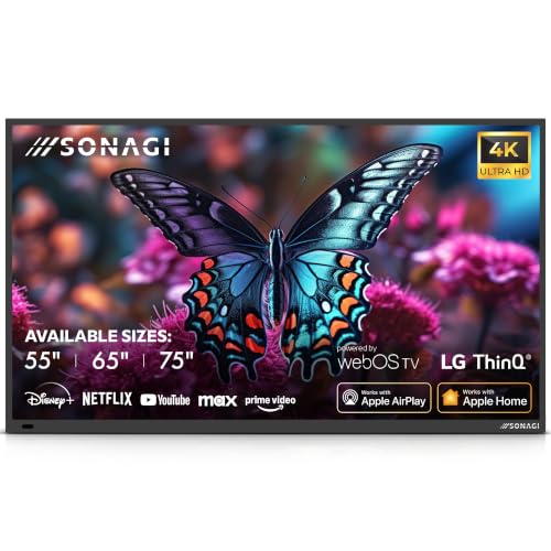 Image of SONAGI Helios 65" Full Sun Outdoor TV,4K UHD Smart TV, 1000 Nit Anti-Glare