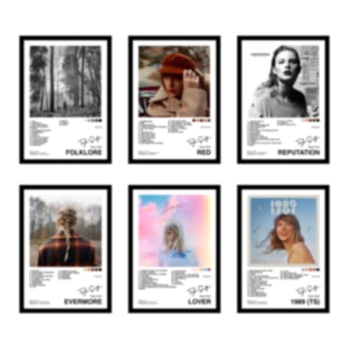 Image of CodersParadise - Popular Music Artist Wall Poster Frames - Pack Of 6 | 8 x 12cm (A4 Size) | Aesthetic Artwork Framed Posters | Framed Posters For Living Room, Bedroom, Home And Office