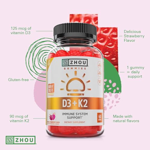 Image of Zhou D3+K2 Supplement - 60 Veggie Gummies (Pack of 1)