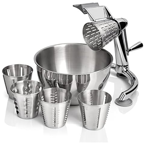 Maxam Vegetable Chopper, Dynamic Food Processor with Stainless-Steel Shredders With 5 Quart Mixing Bowl Cover