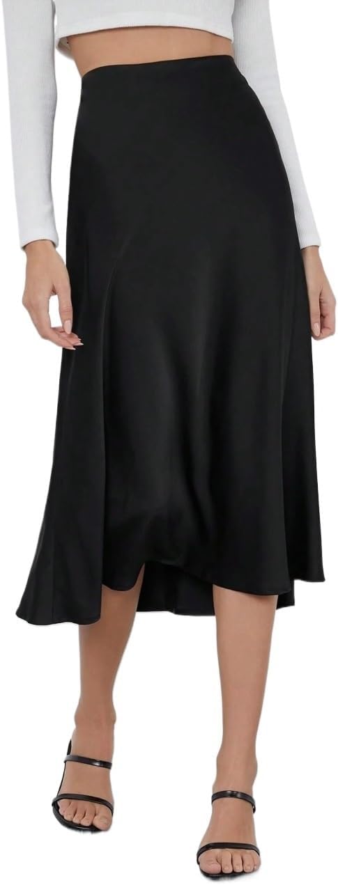 Women's Midi Skirt Zipper Elegant Solid Work Skirt Elegent Solid