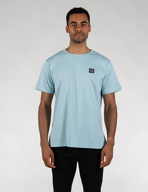 T-Shirt à col Rond Bleu Océan XL Coupe Ample Anti-Serrage