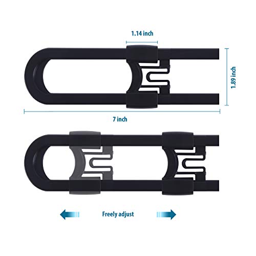 Cutesafety Sliding Cabinet Locks - Baby Proofing Cabinets With Adjustable Child Safety Lock - Childproof Latches For Knobs,Handles On Kitchen Doors,Storage Door,Cupboard,Closet,Dresser (Black, 10) #TOP2