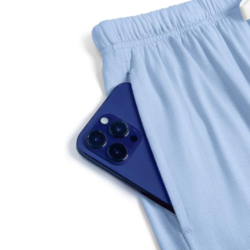 Image of HNG 2 Piece Pajama Sets for Women Button Up Summer Short Pj Set for Women Pj Sets Light Blue, S