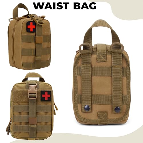 Image of Kraptick Medical Molle Pouch | Tactical First Aid Kit Bag | Military Emergency Medical Pouch | Waterproof & Durable Trauma Kit | Compact Molle Medic Bag for Outdoor, Camping & Survival (Beige)