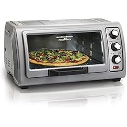 1 of Hamilton Beach 6 Slice Countertop Toaster Oven With Easy Reach Roll-Top Door, Bake, Broil & Toast Functions, Auto Shutoff, Silver (31127D)