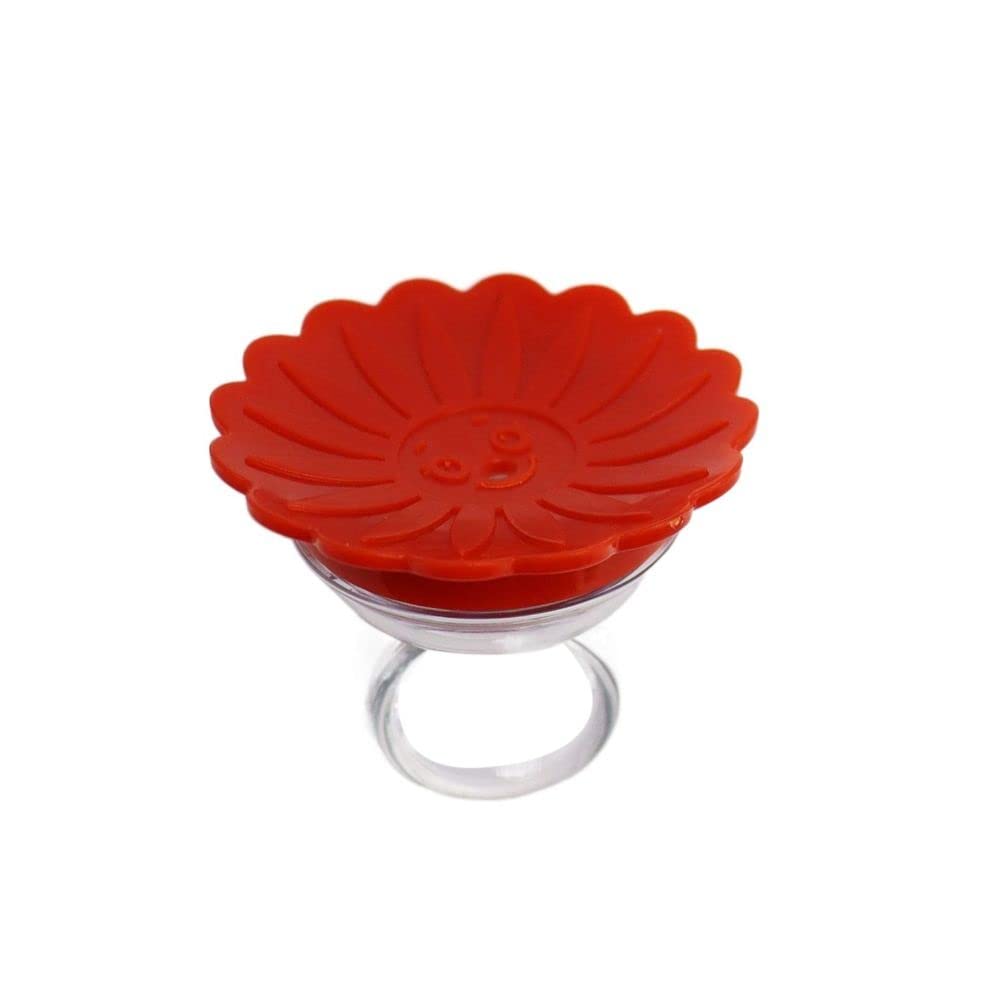 Hummingbird Feeder,Creative Portable Feeding Water Tool Bird Accessories Plastic with Ring Handheld Birds Water Feeder(red)