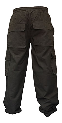 Shopoholic Fashion Mens Plain Hemp Hippie Combat Trousers4