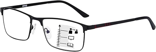 Gafas de lectura progresivas multienfoque para hombres y mujeres, de metal, medio marco de metal, bloqueo de luz azul, lectores multifocales disponible en Yaxa Peru