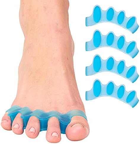 ZenToes Silicone Toe Spacers for Correct Toe Alignment, Bunion and Hammertoe Straighteners – 2 Pairs (Blue)