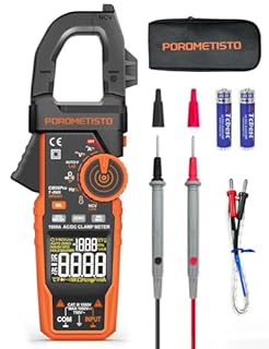 POROMETISTO Pinza Amperometrica Professionale 6000 Counts TRMS 1000 A con LoZ e VFD, 1000V CC/750V CA Voltmetro Amperometro CM06Pro, Misura AC/DC, Corrente d'Avviamento, NCV, Temperatura, etc