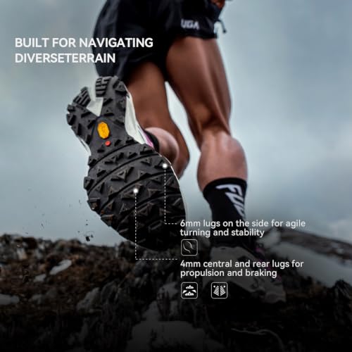 Image of Fuga EX330 Men's Trail Running Shoes, Comfortable Ultra-Long Distance Trail Running Shoes with High-Rebound and Cushion, Lightweight Breathable Non Slip Mountain Trail Shoes for Diverse Terrain