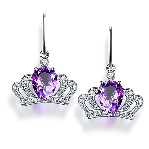 Boucles d'oreilles améthyste naturelle argent 925 le cadeau d'anniversaire idéal