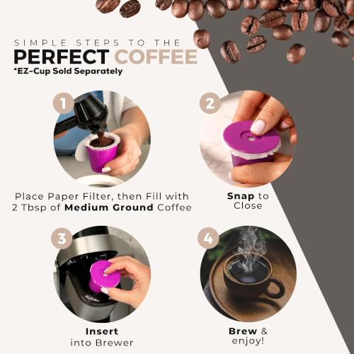 Image of Perfect Pod EZ-Cup Paper Filters with Lid for Reusable Coffee Pods, 200 Ct