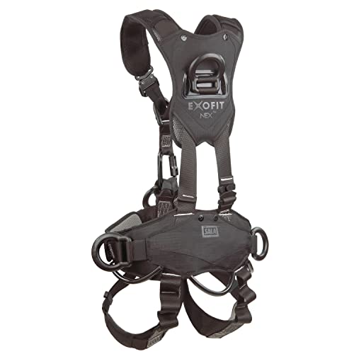 Image of 3M DBI-SALA ExoFit NEX 1113373 Full Body Black Out Rope Access /Rescue Harness, 5 AlumD-Rings, Belt w / Pad /Side D-Rings, Locking QC Leg Straps, X- Large, Blue /Grey