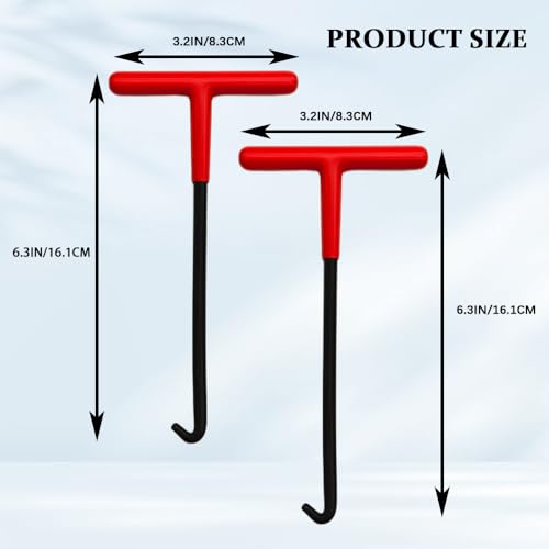 HQRNYP Motorcycle Exhaust Spring Hook, Spring Removal Tool, T Shaped Handle Exhaust Pipe Spring Puller Installer Hooks Tool with Rubber Coating, Car Accessories Fit for Most Vehicles (Red)