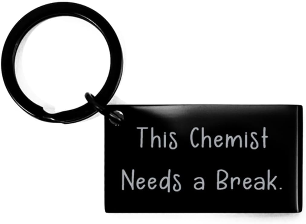 This Chemist Needs a Break. Keychain, Chemist Present From Coworkers, Fancy Black Keyring For Friends, Chemistry set, Molecule model kit, Periodic table poster, Science tshirt, I heart chemistry mug