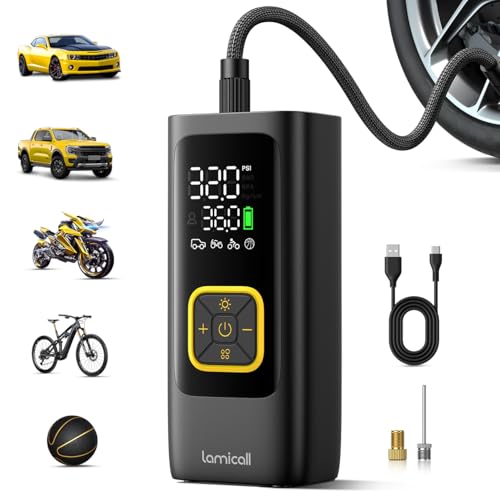 Tire Inflator Portable Air Compressor - Lamicall [4X Faster][150 PSI] Car Bike...