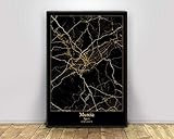 Leinwand Bild, Murcia Spanien Schwarz & Gold 