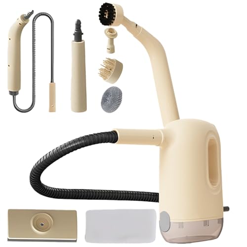 Limpiador de vapor manual con 8 accesorios, 1200 W, con depósito de 300 ml, presión de vapor de 3,0 bar, limpiador de vapor para muebles, alfombras, baño