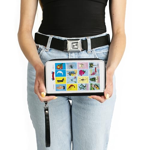 Buckle-Down Women's PU Zip Around Wallet Rectangle-Loteria, 7.5"x4.5"3