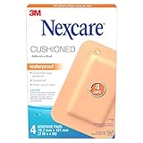 Nexcare™ Cushioned Adhesive Pad AWP-34-CA, Waterproof, 3 in x 4 in (76.2 mm x 101 mm), 4/Pack