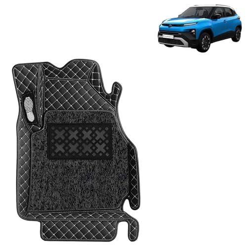 Image of KINGSWAY Accessories Premium 7D Car Floor Mats Only Compatible with Tata Punch Year 2026 Onwards All Model, Set of 3 Pcs, 100% Waterproof & Washable Luxury 7D Car Foot Mats, Classic Black