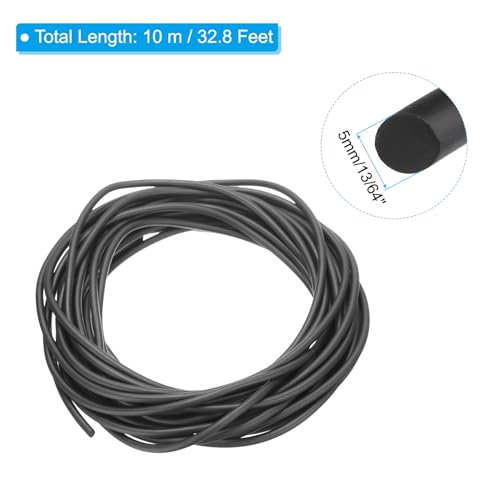 Image of PATIKIL 13 /64 Inch x 32.8 Feet Backer Rod, Hard Solid Nitrile Rubber Rope Caulk Crack Gaps Joint Filler Weather Stripping for Home Construction, Industrial Equipment Gasket DIY,Black
