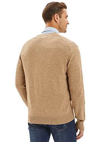 Kallspin Men's Cardigan Sweater Cashmere Wool Blend V Neck Buttons Cardigan With Pockets(Coffee, Large) #TOP1