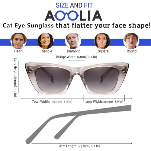Square Cat Eye Polarized Sunglasses Women Men Oversized Trendy Sunnies Driving Anti-Glare UV400 Protection3