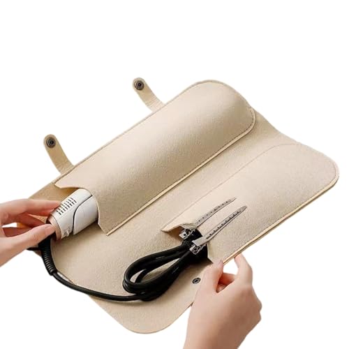 Estuche de viaje para rizador | Organizador de herramientas de peinado | plana de hierro con almohadilla de aislamiento térmico - para accesorios de cepillo, cortaúñas y rizadores