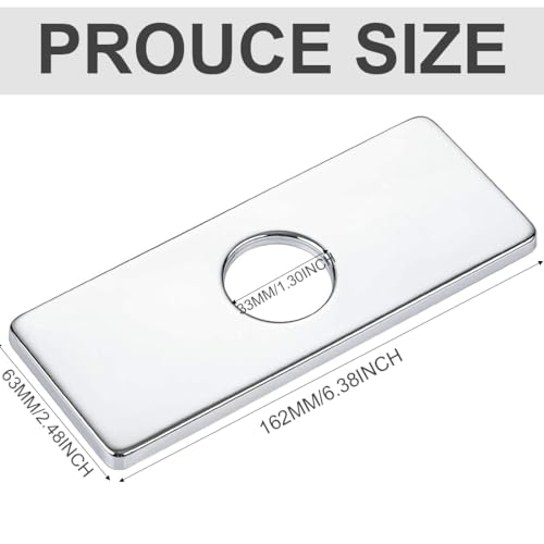 GNHG Waschbecken Platte Befestigung des Wasserhahns Armaturen-Abdeckung Wasserhahnplatte für Spüle, Wasserhahn-Basisplatte aus Edelstahl, rechteckige Lochdeckelplatte 1 Stück