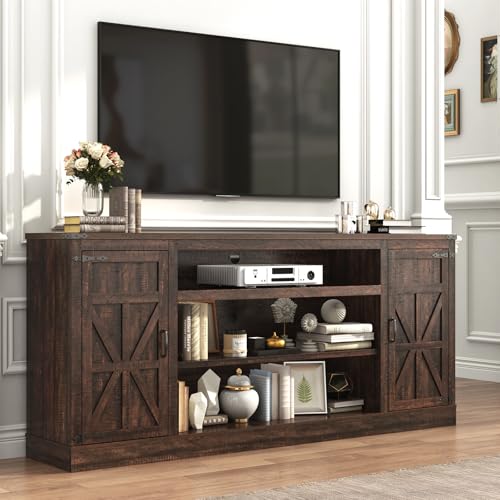 Hlivelood 75" Farmhouse TV Stand with Power Outlets for 85