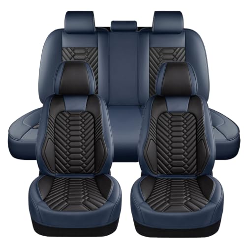 Image of Foneso Luxury Leather Automotive Seat Covers | Car Seat Covers Front & Back Seat, 5 Seats Car Seat Protectors Waterproof Universal Fit for Sedan, SUV, Pickup Truck