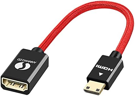 ANNNWZZD Mini HDMI to HDMI Adapter, Mini HDMI to HDMI Female Support 3D, 4K for Camera, Laptop etc