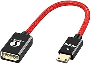 ANNNWZZD Mini HDMI to HDMI Adapter, Mini HDMI to HDMI Female Support 3D, 4K for Camera, Laptop etc