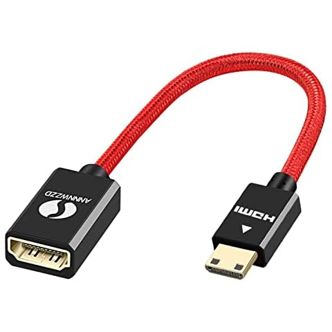 ANNNWZZD Mini HDMI to HDMI Adapter, Mini HDMI to HDMI Female Support 3D, 4K for Camera, Laptop etc Cover