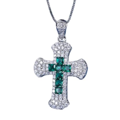 Pendentif croix émeraude rubis saphir collier bijoux pierres précieuses