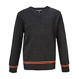 Harry Potter Gryffindor Knitted School Sweater - Replica V-Neck Pullover with House Colors - Unisex Warm Wool Blend Jumper for Adults & Teens, Large