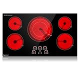 AMZCHEF 36' Electric Cooktop, 5 Burners, 9000W, Touch Control...