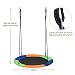 COSTWAY Ø100cm Columpio Nido para Niños Columpio Redondo con Cuerda 100-160cm Ajustable...