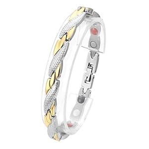 Jovivi Damen Magnetarmband Silber-Gold AJDE3208