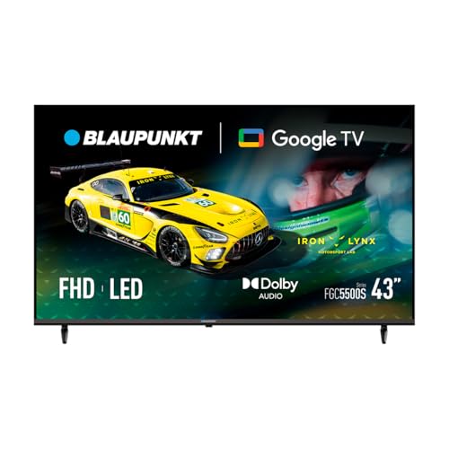 Blaupunkt Smart TV 43' Full HD LED, Google TV con Dolby Audio, HDMI, Bluetooth 5.0, Wi-Fi, Chromecast Integrado, Negro, 43FGC5500S